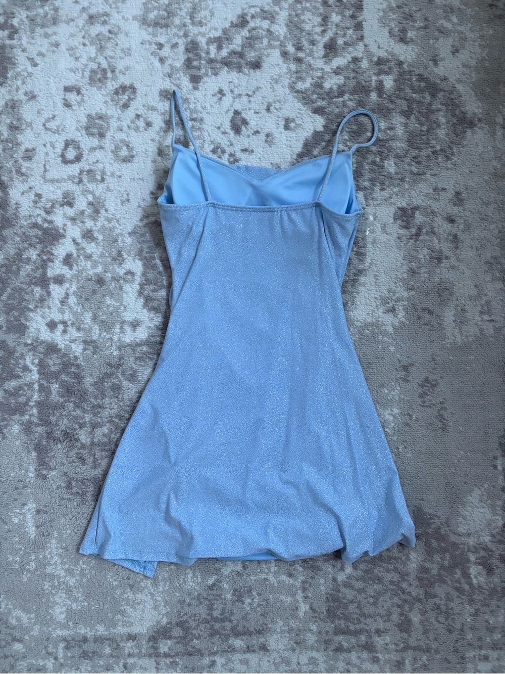 Windsor Homecoming Light Blue Sparkle Cowl Mini Dress - Picture 2 of 3